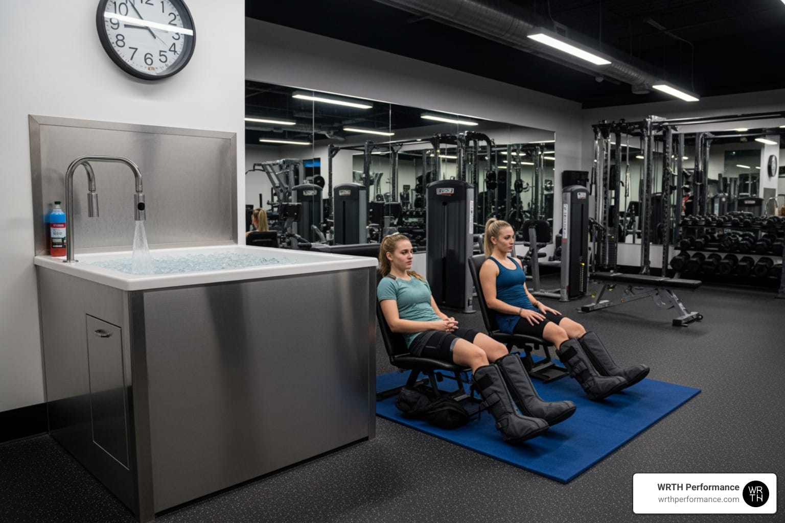 gyms with advanced recovery services cold plunge compression boots