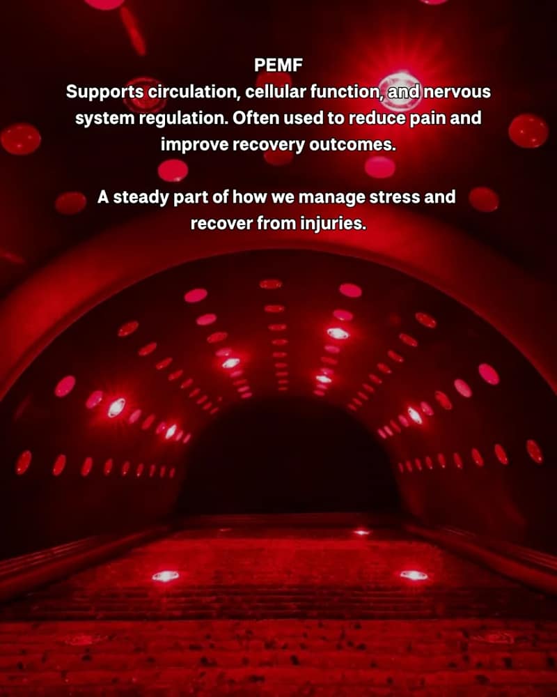 PEMF therapy recovery studio with advanced wellness technology